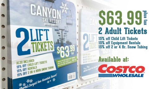 $63.99 for two adult lift tickets - Costco